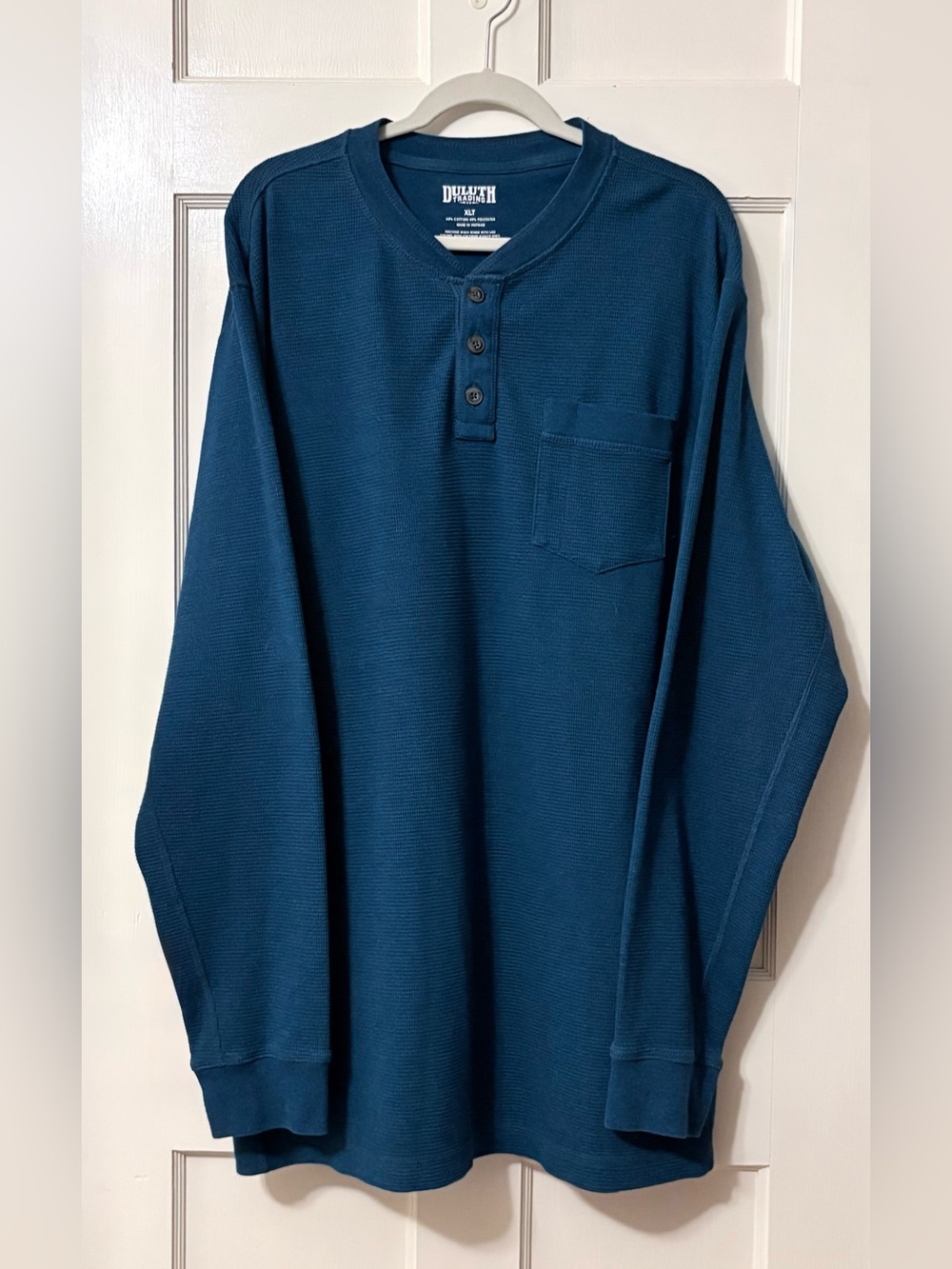 Duluth Trading Long-Sleeve Burly Thermal Henley in Blue